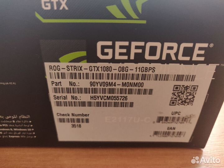 Видеокарта asus ROG strix GTX1080 gaming