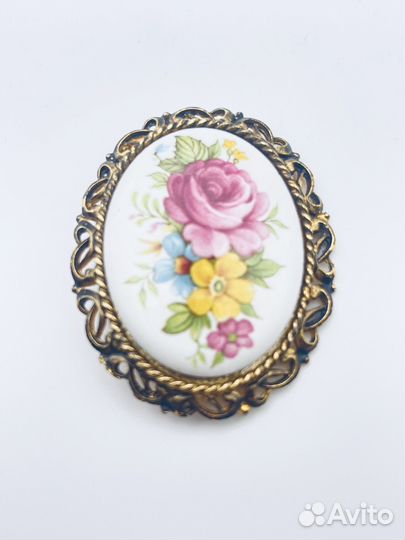 Брошь винтажная букет Деколь 1970е