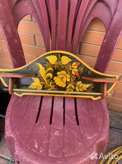 Полочка для полотенца хохлома настенная