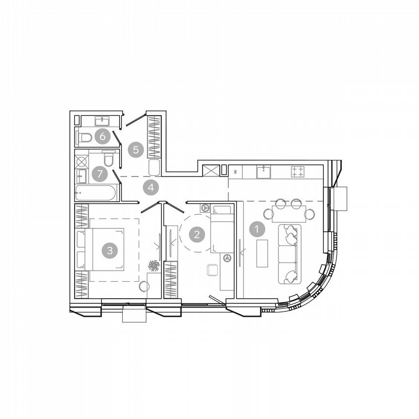 3-к. квартира, 62,9 м², 2/17 эт.