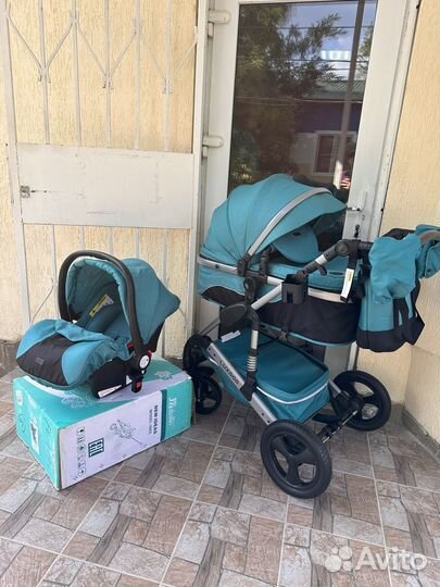 Коляска luxmom 558 3 в1 (изумруд )