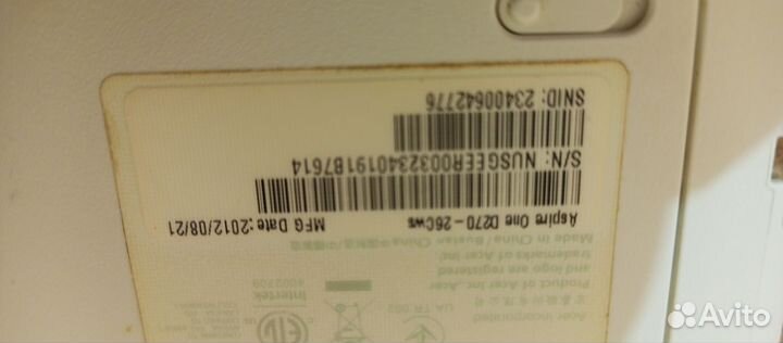 Нетбук acer Aspire One D270