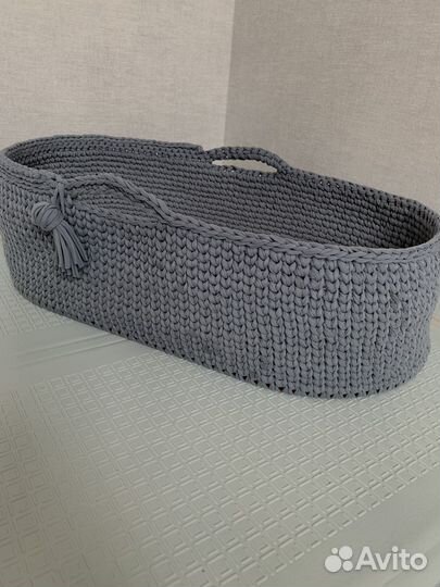 Плетеная вязаная люлька переноска корзинка