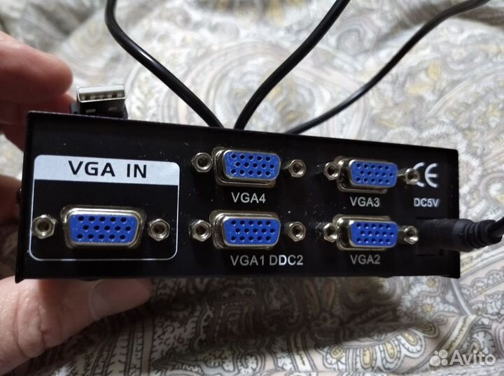 VGA разветвитель 1*3 активный, с питанием по USB