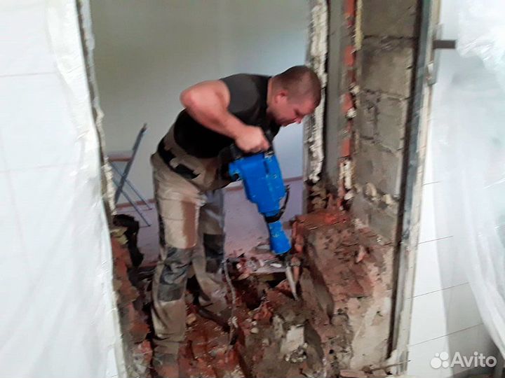 Демонтаж, сломать стену, полы, отделку
