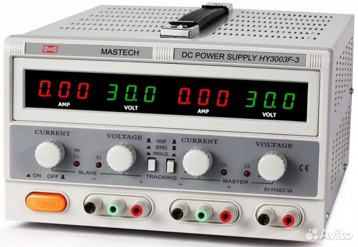 Источник питания HY3003F-3 Mastech 30В/3А х2 + 5В