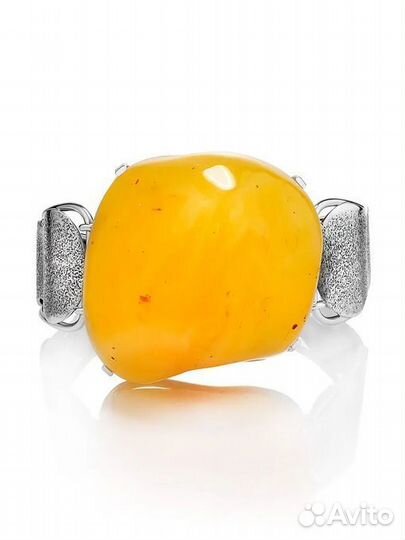 Серебряный Браслет Цепочка с Натуральным Янтарем