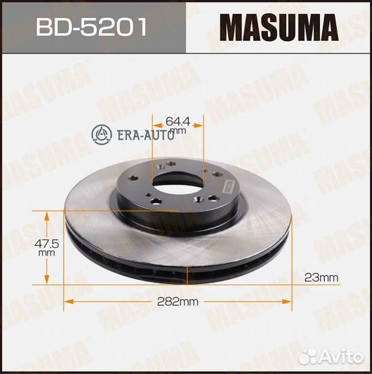 Masuma BD-5201 Торм.диск пер.вент.282x23 5 отв. mi