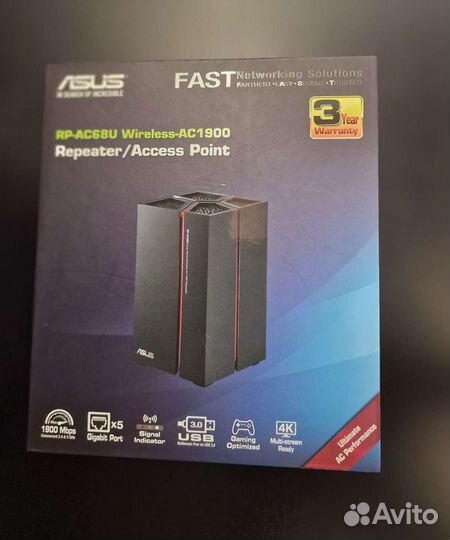 Усилитель Wi-Fi сигнала asus RP-AC68U