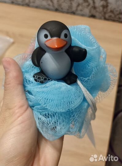 Детская мочалка с игрушкой