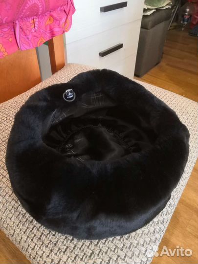 Шапка жён. Берет мутоновый новый, чёрный, мягкий