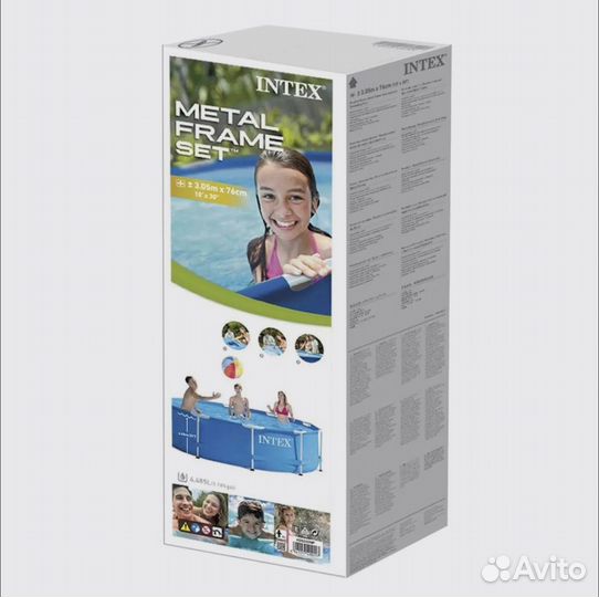 Новый Каркасный бассейн intex 305x76