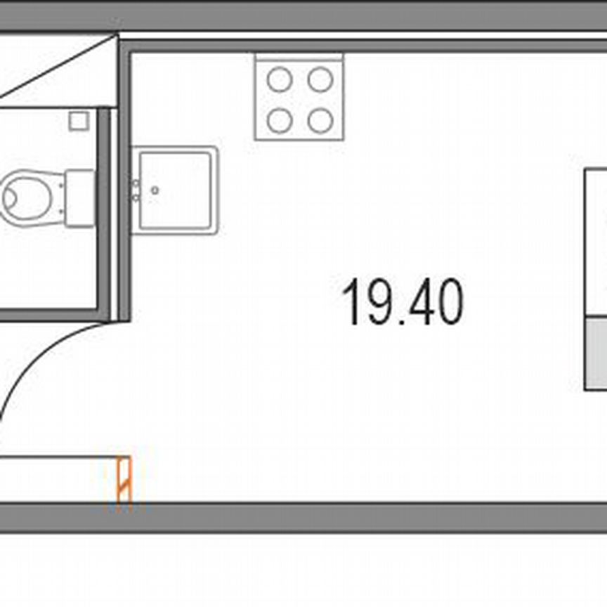 Квартира-студия, 30,7 м², 3/21 эт.