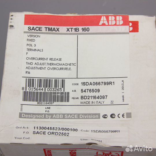 Выключатель автоматический ABB XT1B 1SDA066799R1