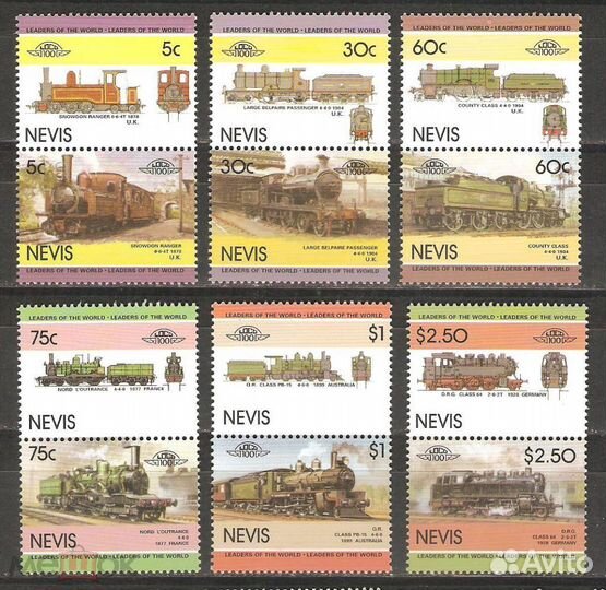 Сент-Люсия Нэвис 1986 Паровозы Локомотивы