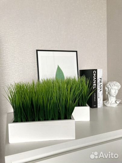 Искусственные цветы трава газон в ящиках