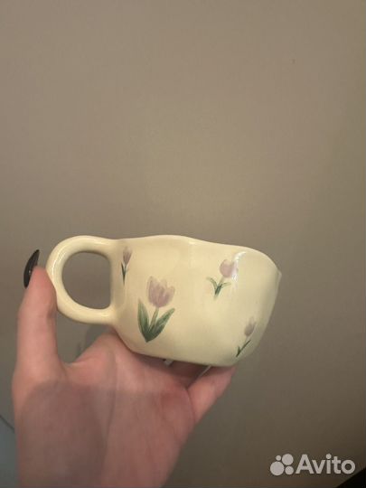 Кружка с фиолетовыми цветочками