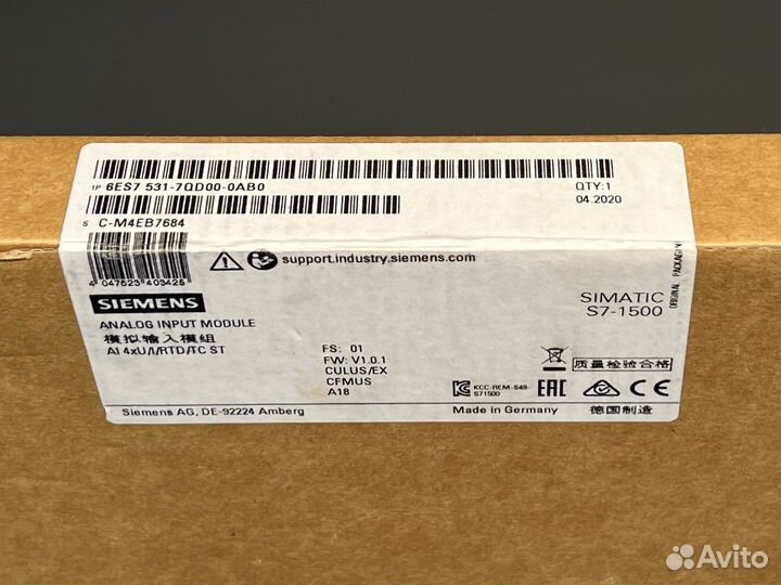 Siemens 6ES7 531-7QD00-0AB0 новый, 2020 г.в. 1 шт