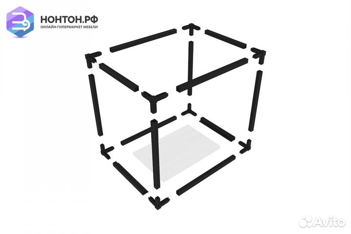 Полка Лофт пмг-Л 600 черная / белая