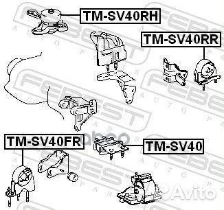 Подушка двигателя праваяToyota Camry/Vista SV3