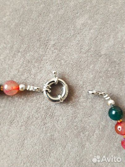 Колье из натуральных камней-самоцветов