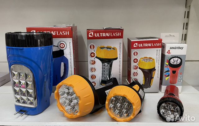 Фонарь аккумуляторный светодиодный в ассортименте