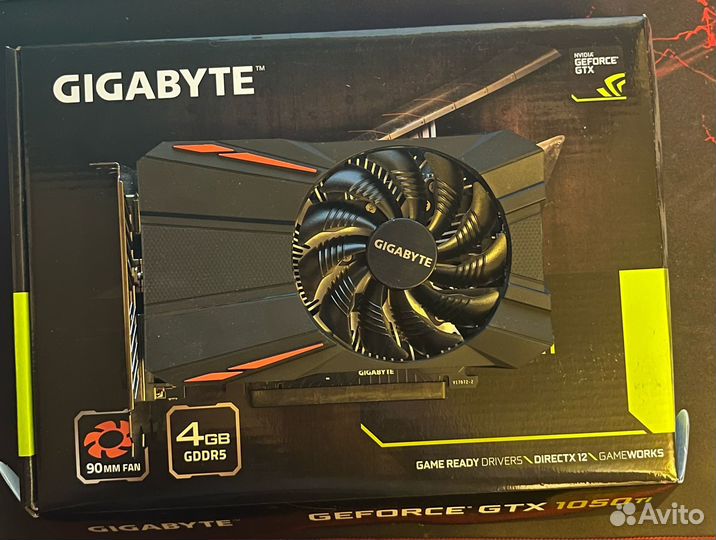 Видеокарта gigabyte GeForce GTX 1050 Ti D5 4GB