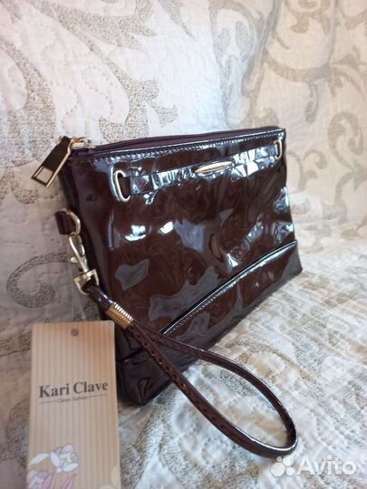 Клатч новый кофейный, коричневый,Испания