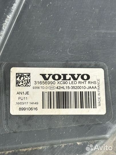Фара правая Volvo Xc90 2 2014-2019