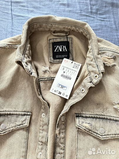 Джинсовая мужская рубашка zara