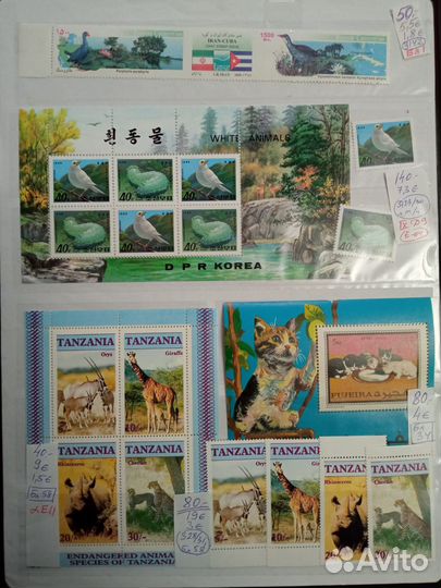 Фауна и флора. Иностранные марки, блоки