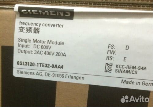 Siemens 6SL3120-1TE32-0AA4