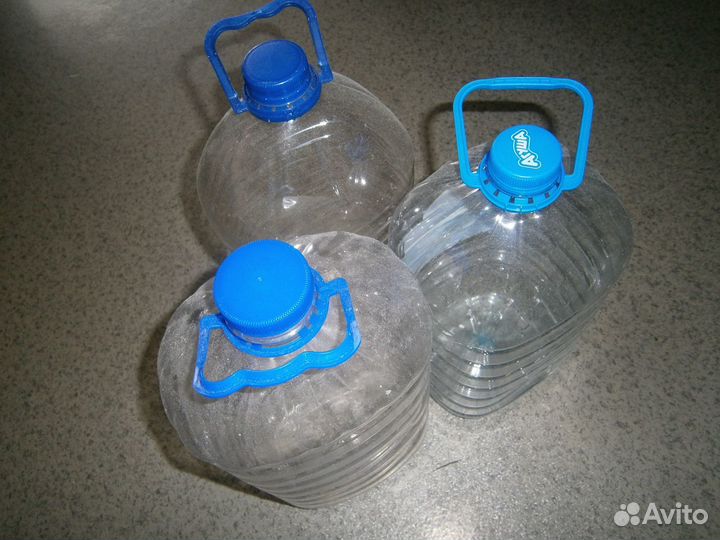 Пэт бутылки 5 л б/у из под воды и бытовой химии