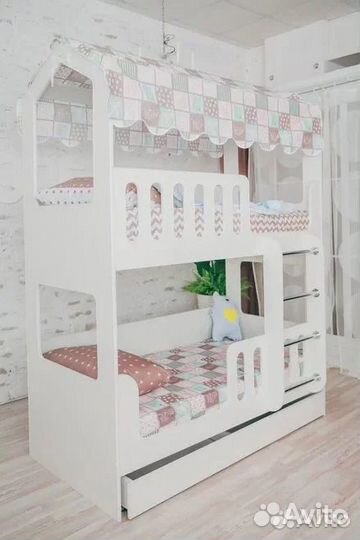 Кровать двухъярусная домик 80*160 см