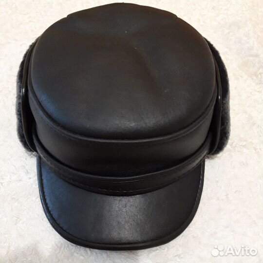 Шапка зима мужская кожа мех натурал