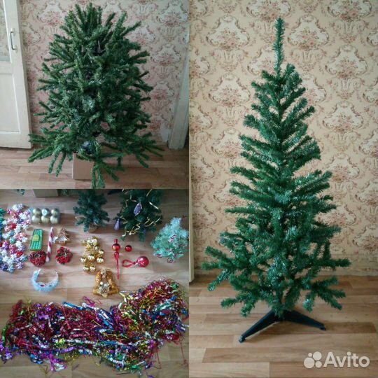 Елки 5 шт, игрушки, мишура от 5