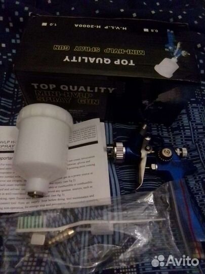 Краскопульт мини hvlp H-2000 дюза О.8 или 1.0
