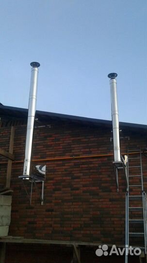 Монтаж дымоходов и вытяжка +акт пожарника