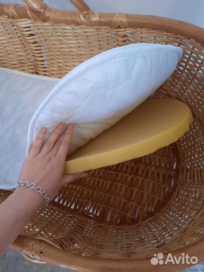 Кроватка для новорожденных, колыбель ротанговая