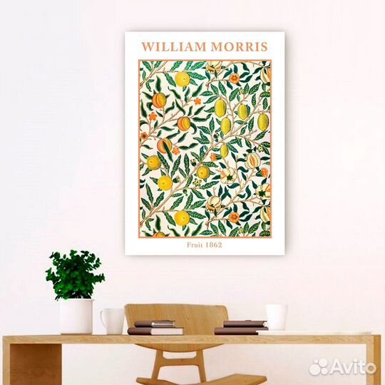Картина Фрукты Уильям Моррис на холсте