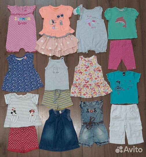 Летняя одежда вещи пакетом на девочку р.68