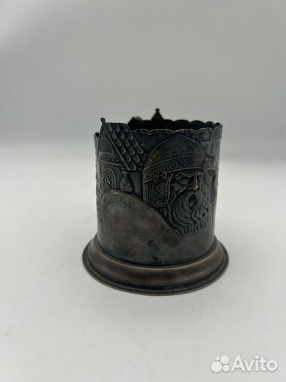 Подстаканник «Богатырь» латунь, серебрение