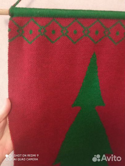 Рождественское вязаное панно Икеа