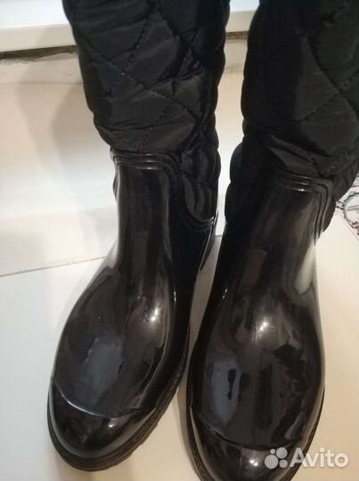 Женские резиновые утепленные сапоги