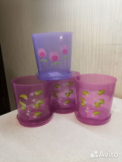 Горшки для орхидей с поддонами 4 шт