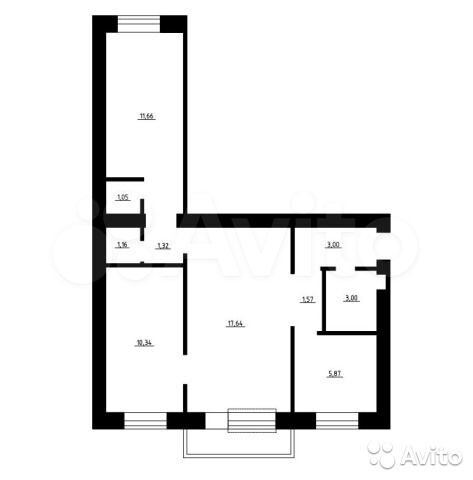 3-к. квартира, 55 м², 4/4 эт.