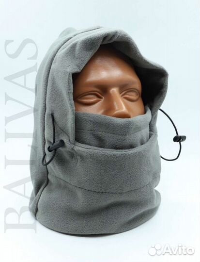 Балаклава флисовая на меху (серая)