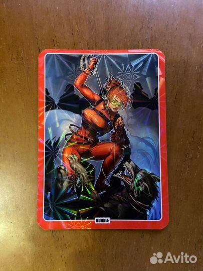 Карточка bubble красная фурия