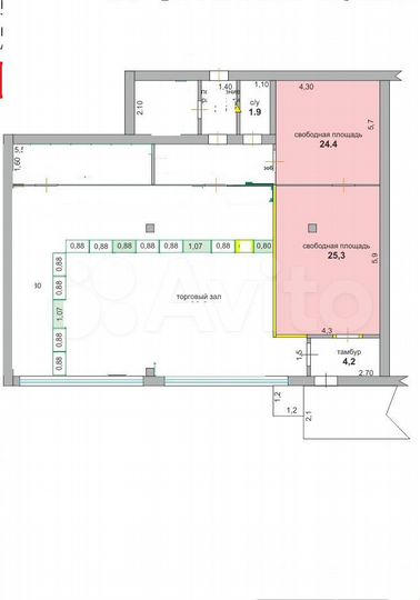 Свободного назначения, 49.7 м²