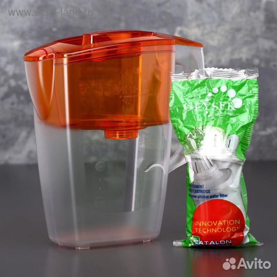 Фильтр-кувшин «Гейзер-Альфа», 2,5 л, цвет оранжевы